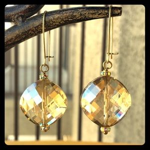 Champagne crystal earrings